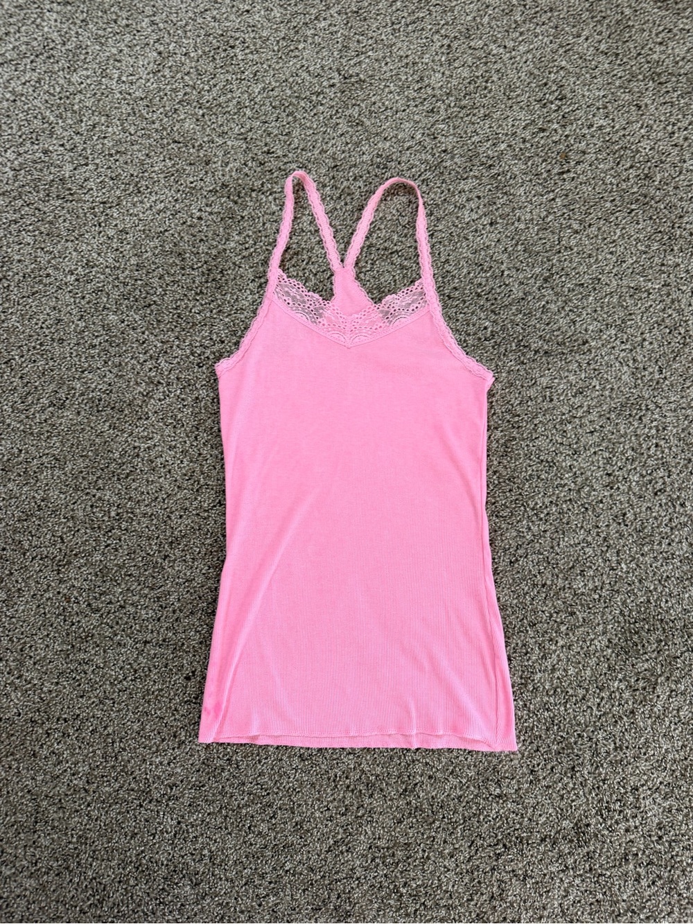 Vintage No Boundaries Pink Lace Trim Strappy Tank